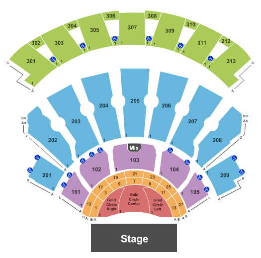 Zappos Theater seating chart